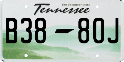TN license plate B3880J