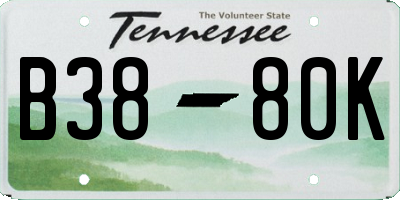 TN license plate B3880K