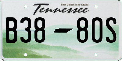 TN license plate B3880S