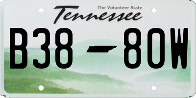 TN license plate B3880W