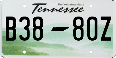 TN license plate B3880Z