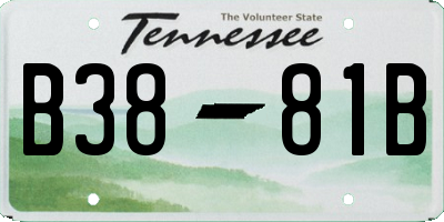 TN license plate B3881B