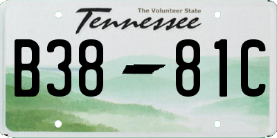 TN license plate B3881C