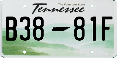 TN license plate B3881F