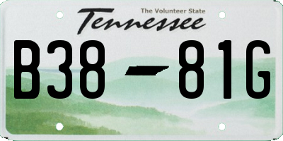 TN license plate B3881G