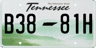 TN license plate B3881H
