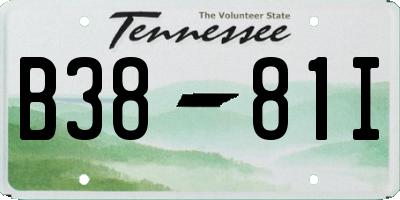 TN license plate B3881I