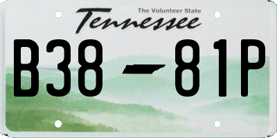 TN license plate B3881P