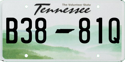 TN license plate B3881Q