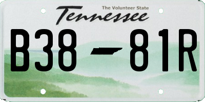 TN license plate B3881R
