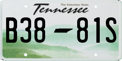 TN license plate B3881S