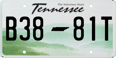 TN license plate B3881T
