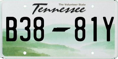TN license plate B3881Y