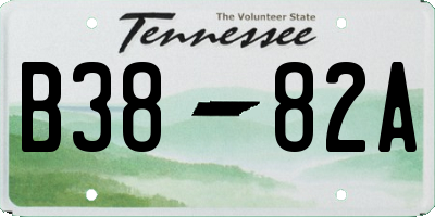 TN license plate B3882A
