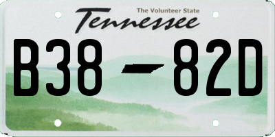 TN license plate B3882D