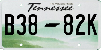 TN license plate B3882K