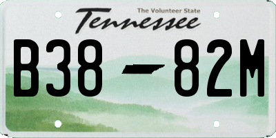 TN license plate B3882M