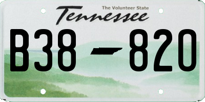 TN license plate B3882O