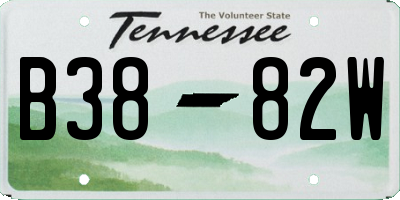 TN license plate B3882W