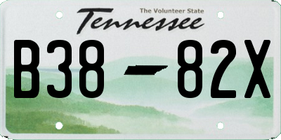 TN license plate B3882X
