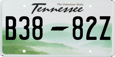 TN license plate B3882Z