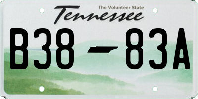 TN license plate B3883A