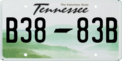 TN license plate B3883B