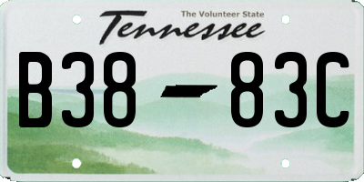 TN license plate B3883C