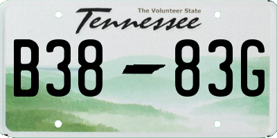 TN license plate B3883G