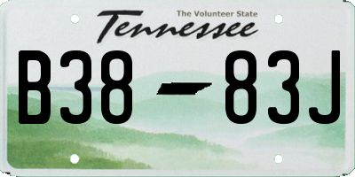 TN license plate B3883J