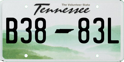 TN license plate B3883L