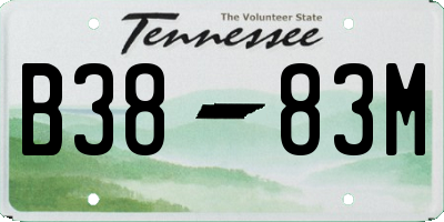TN license plate B3883M