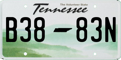 TN license plate B3883N