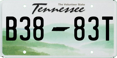 TN license plate B3883T