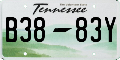 TN license plate B3883Y