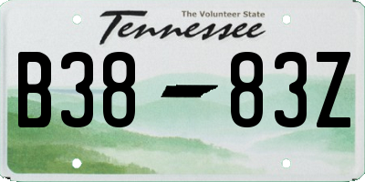TN license plate B3883Z