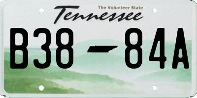 TN license plate B3884A