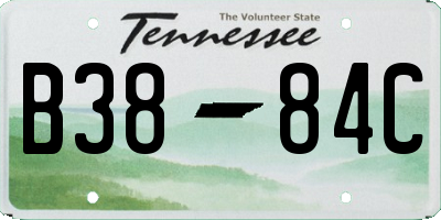 TN license plate B3884C