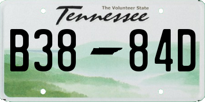 TN license plate B3884D