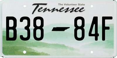 TN license plate B3884F