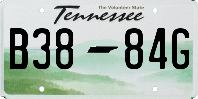 TN license plate B3884G