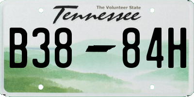 TN license plate B3884H