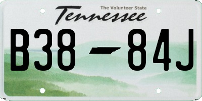 TN license plate B3884J