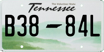 TN license plate B3884L
