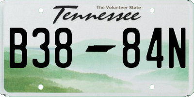 TN license plate B3884N