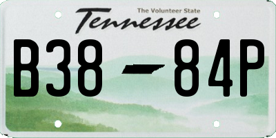 TN license plate B3884P