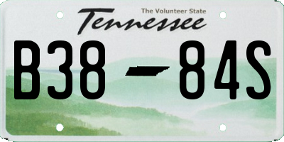 TN license plate B3884S