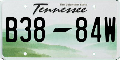 TN license plate B3884W
