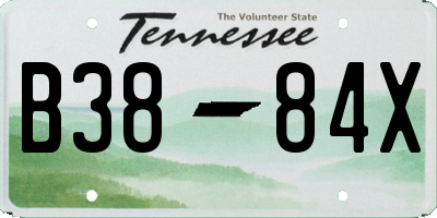 TN license plate B3884X