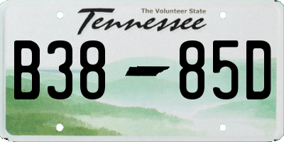 TN license plate B3885D